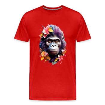 Gorille V1 24 10 - T-shirt bio Premium Homme - rouge - Devant - Damien (186cm)