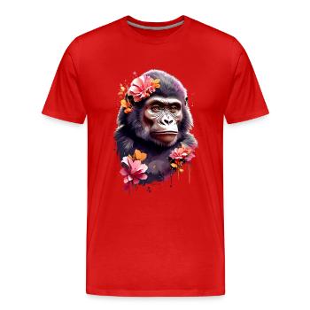 Gorilla V1 24 07 - Men's Premium Organic T-Shirt - red - Front - Damien (186cm)