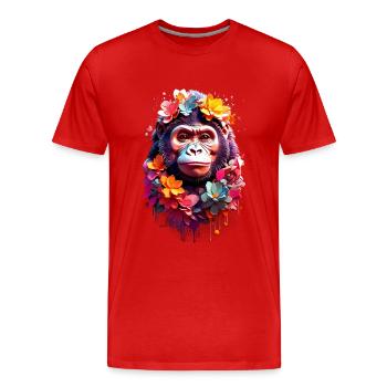 Gorille V1 24 15 - T-shirt bio Premium Homme - rouge - Devant - Damien (186cm)