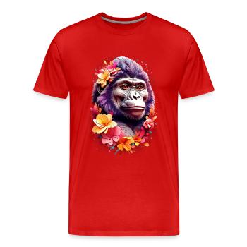 Gorilla V1 24 19 - Men's Premium Organic T-Shirt - red - Front - Damien (186cm)