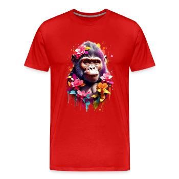 Gorilla V1 24 14 - Men's Premium Organic T-Shirt - red - Front - Damien (186cm)