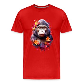 Gorilla V1 24 08 - Men's Premium Organic T-Shirt - red - Front - Damien (186cm)