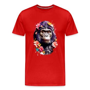 Gorilla V1 24 11 - Männer Premium Bio T-Shirt - Rot - Vorne - Damien (186cm)