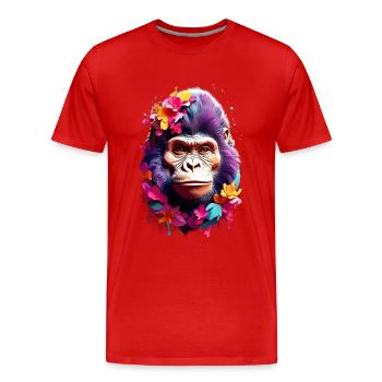 Gorilla V1 24 24 - Men's Premium Organic T-Shirt - red - Front - Damien (186cm)