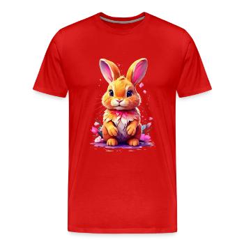 Hase Bunny V1 24 05 - Männer Premium Bio T-Shirt - Rot - Vorne - Damien (186cm)