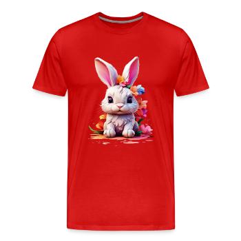 Hase Bunny V1 24 16 - Männer Premium Bio T-Shirt - Rot - Vorne - Damien (186cm)