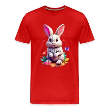 Lapin Lapin V1 24 07 - T-shirt bio Premium Homme - rouge - Devant - Damien (186cm)