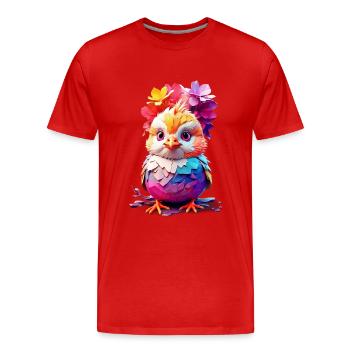 Vogel Bird V1 24 14 - Men's Premium Organic T-Shirt - red - Front - Damien (186cm)