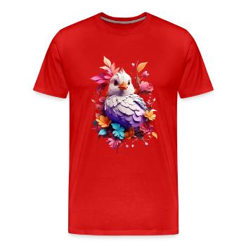 Vogel Bird V1 24 01 - Men's Premium Organic T-Shirt - red - Front - Damien (186cm)