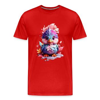 Vogel Bird V1 24 02 - Men's Premium Organic T-Shirt - red - Front - Damien (186cm)