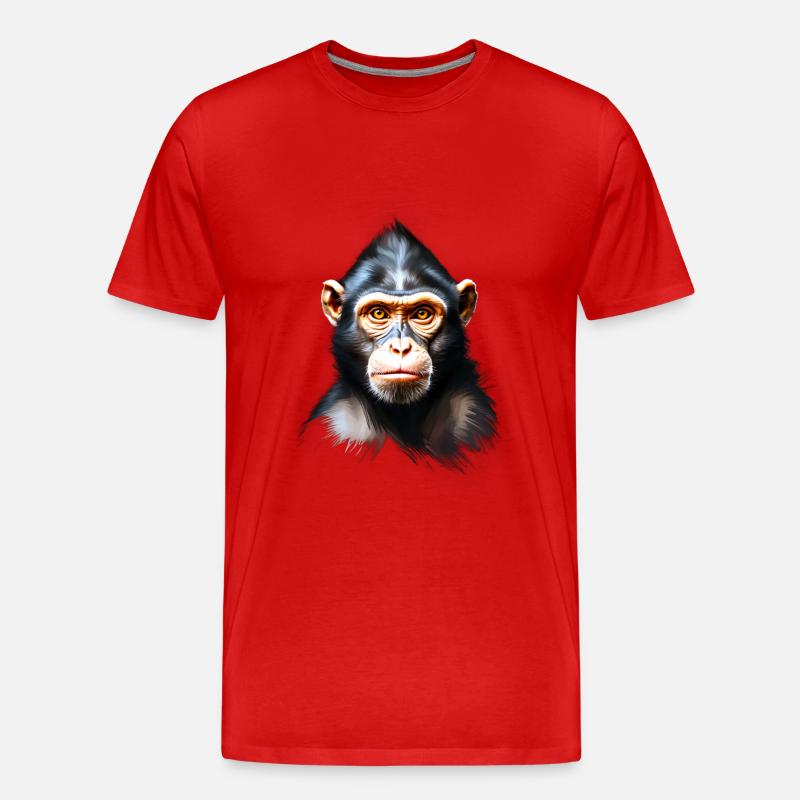 Affe Monkey V24 01 - Männer Premium Bio T-Shirt - Rot