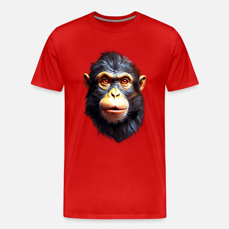 Affe Monkey V24 09 - Männer Premium Bio T-Shirt - Rot