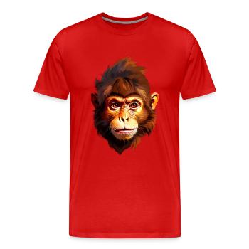 Affe V24 02 - Männer Premium Bio T-Shirt - Rot - Vorne - Damien (186cm)
