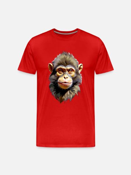 Monkey V24 13 - Men's Premium Organic T-Shirt - red