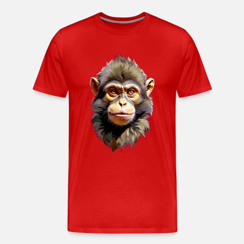 Affe V24 13 - Männer Premium Bio T-Shirt - Rot