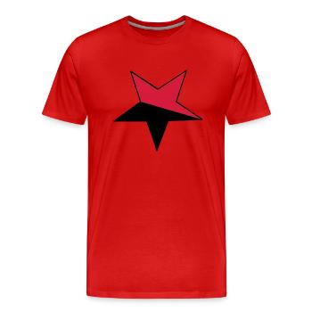 Etoile anarchiste - T-shirt bio Premium Homme - rouge - Devant - Damien (186cm)