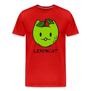 Chat dôle mignon LEMONCAT - T-shirt bio Premium Homme - rouge - Devant - Damien (186cm)