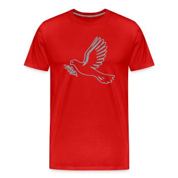Colombe de la paix - T-shirt bio Premium Homme - rouge - Devant - Damien (186cm)