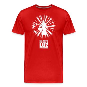 Lumière du monde - Portugais - T-shirt bio Premium Homme - rouge - Devant - Damien (186cm)