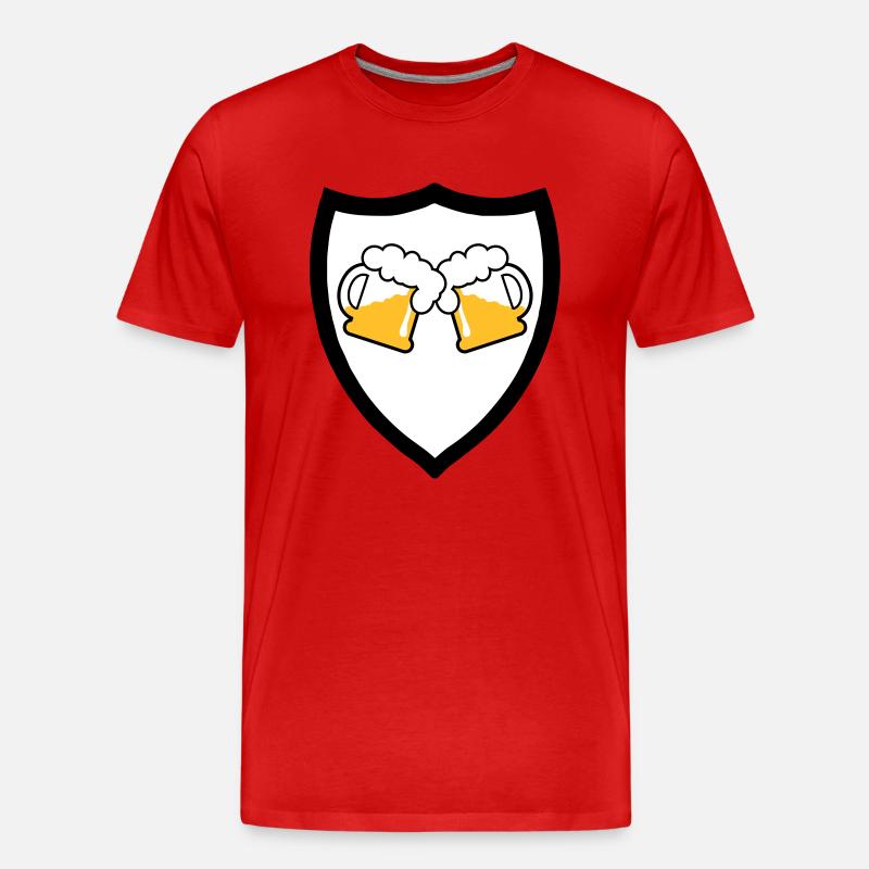 Bier Emblem 3c - Männer Premium Bio T-Shirt - Rot