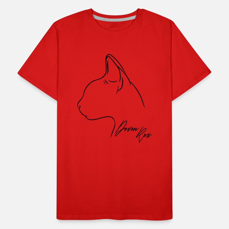 Devon Rex Profil Chat Chat Wilsigns T-shirt bio Premium Homme