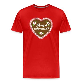 Lebkuchenherz fürs - Männer Premium Bio T-Shirt - Rot - Vorne - Damien (186cm)