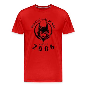 18. Geburtstag Keepin evil at bay since 08/2006 - Männer Premium Bio T-Shirt - Rot - Vorne - Damien (186cm)