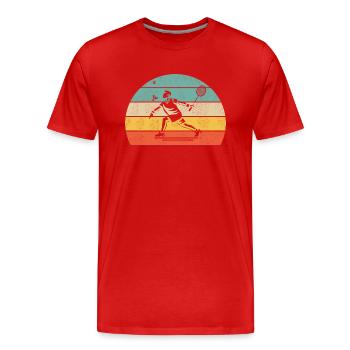 Badminton player - Men's Premium Organic T-Shirt - red - Front - Damien (186cm)