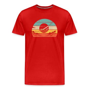 Segelflugzeug Eleganz - Männer Premium Bio T-Shirt - Rot - Vorne - Damien (186cm)
