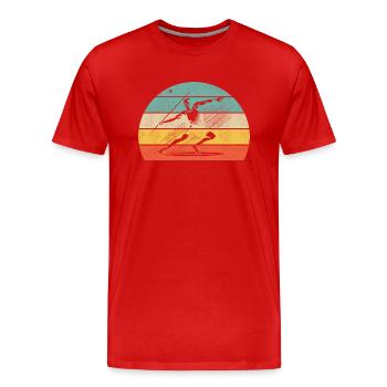 Javelin throwers in javelin throwing - Men's Premium Organic T-Shirt - red - Front - Damien (186cm)