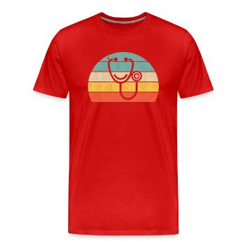Nurse Hospital Shirt - Men's Premium Organic T-Shirt - red - Front - Damien (186cm)