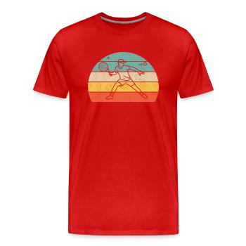 Padel Tennis Design - Joueur de padel à la nage - T-shirt bio Premium Homme - rouge - Devant - Damien (186cm)