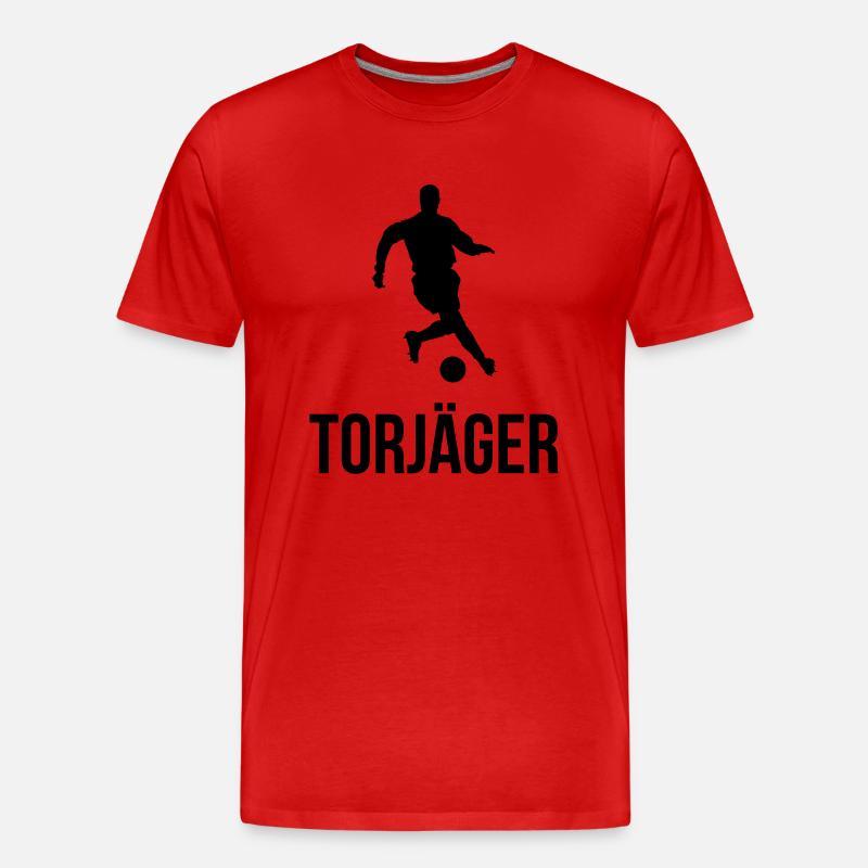 Torjäger - Männer Premium Bio T-Shirt - Rot