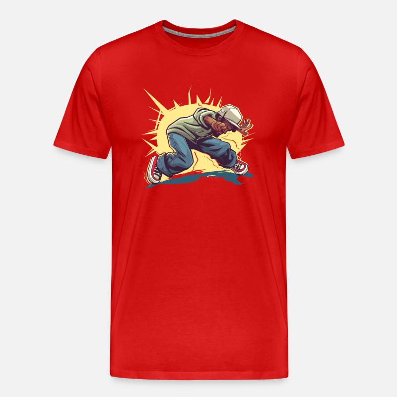 Breakdancer Grafik - Männer Premium Bio T-Shirt - Rot