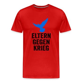 Eltern gegen Krieg - Männer Premium Bio T-Shirt - Rot - Vorne - Damien (186cm)