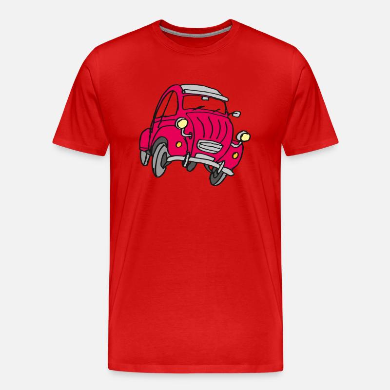 Comic Kleinwagen Rot - Männer Premium Bio T-Shirt - Rot