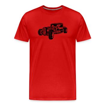 Hot Rod / Rad Rod 06_schwarz - Männer Premium Bio T-Shirt - Rot - Vorne - Damien (186cm)