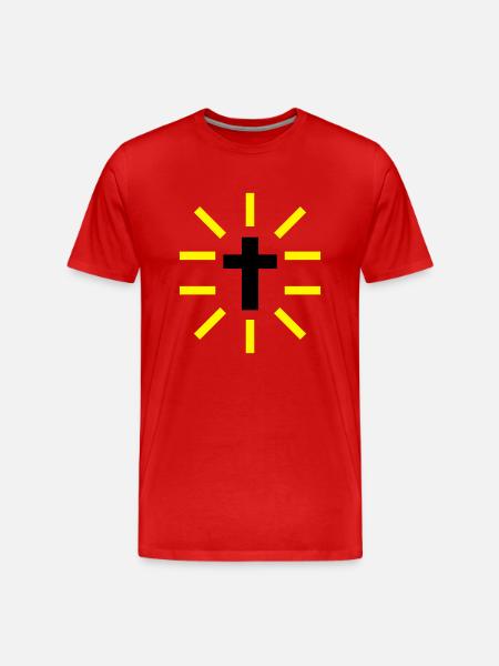 kreuz - Männer Premium Bio T-Shirt - Rot