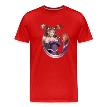 Anime Pigtails - Männer Premium Bio T-Shirt - Rot - Vorne - Damien (186cm)