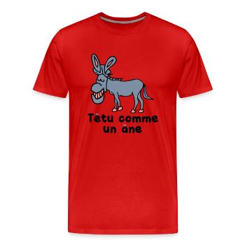 ornery - Men's Premium Organic T-Shirt - red - Front - Damien (186cm)