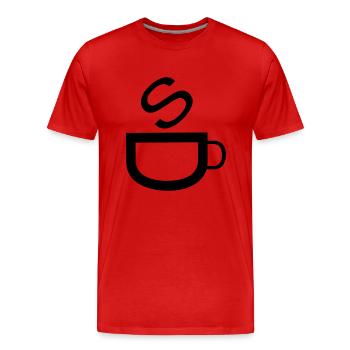 Cafe - Männer Premium Bio T-Shirt - Rot - Vorne - Damien (186cm)