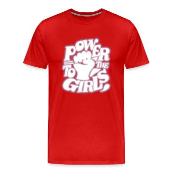 Girl power girl power feminism saying - Men's Premium Organic T-Shirt - red - Front - Damien (186cm)
