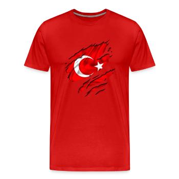 country flag turkey türkiye - Men's Premium Organic T-Shirt - red - Front - Damien (186cm)