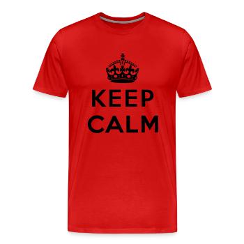 Keep Calm - Männer Premium Bio T-Shirt - Rot - Vorne - Damien (186cm)