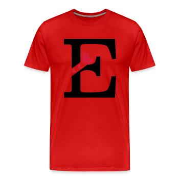 Capital lettre E avec des coeurs - T-shirt bio Premium Homme - rouge - Devant - Damien (186cm)