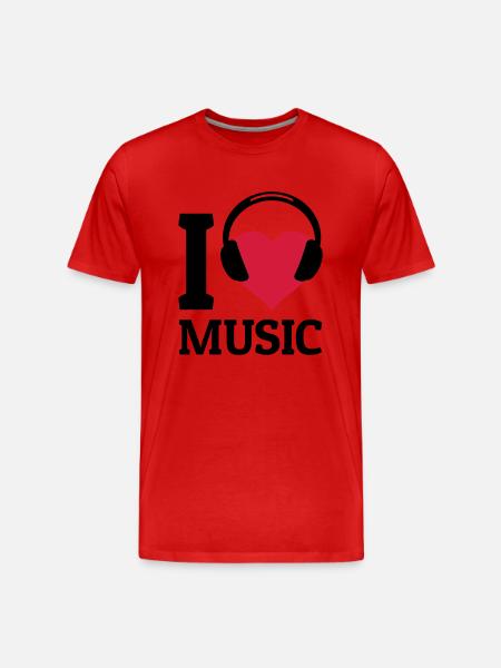 I love Music - Men's Premium Organic T-Shirt - red