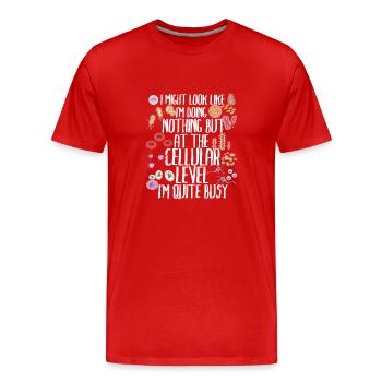 Funny Biology Biology Teacher Gift Idea - Men's Premium Organic T-Shirt - red - Front - Damien (186cm)