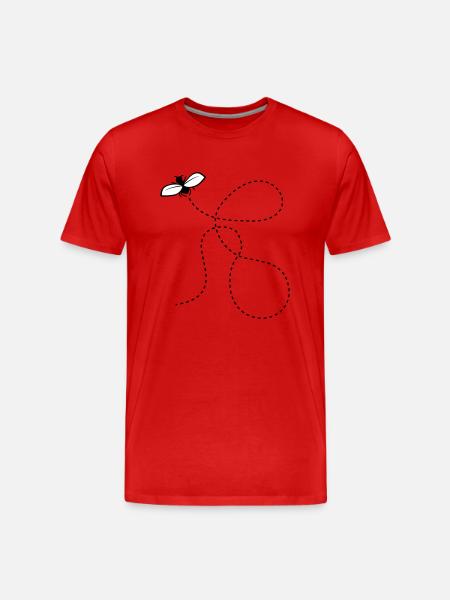 Dashed Line Fly - Men's Premium Organic T-Shirt - red
