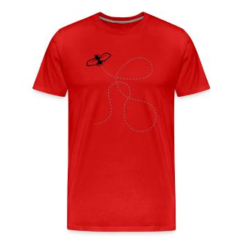 Fliege Gestrichelte Linie - Männer Premium Bio T-Shirt - Rot - Vorne - Damien (186cm)