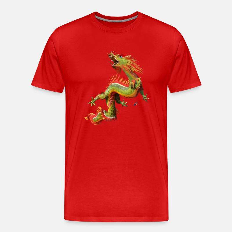Chinesischer Drache - Männer Premium Bio T-Shirt - Rot